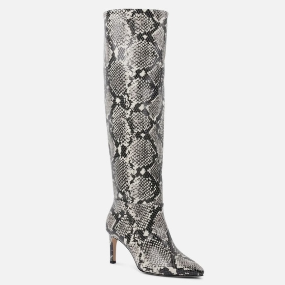 BCBGENERATION Snakeprint Cushioned Marlo Pointed Toe Stiletto Boots, 9 - Picture 3 of 6